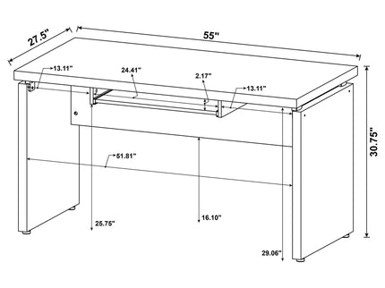 Ulloa - L Shape Desk With Mobile File Cabinet - Cappuccino