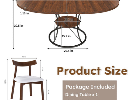 Round Extendable Dining Table Set With Chairs