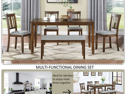 Kitchen Dining Set, Rectangular Dining Table With Upholstered Chairs