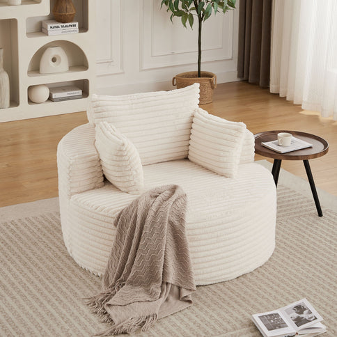 Modern Single Sofa With Backrest Pillow For Living Room
