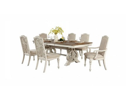 Rustic Dining Set With Table And Upholstered Chairs