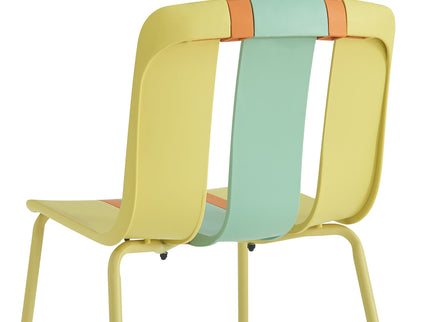 Modern Striped Blocking Single Chairs (Set of 4)