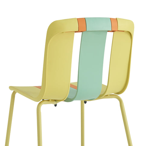 Modern Striped Blocking Single Chairs (Set of 4)