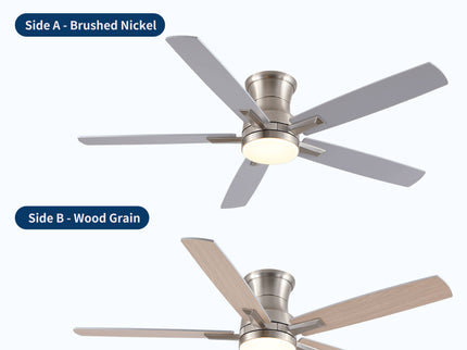 Mordern Flush Mount Ceiling Fan With Light And Remote Control