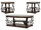 Dark Brown / 3 Pc. Coffee Table, 2 End Tables