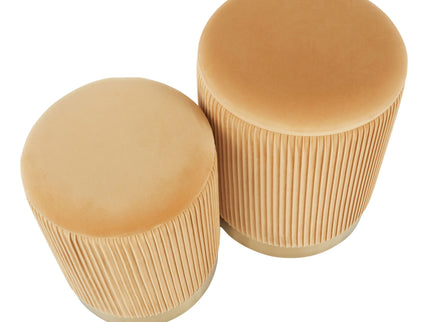 Marla - Contemporary Nesting Pleated Ottoman Set