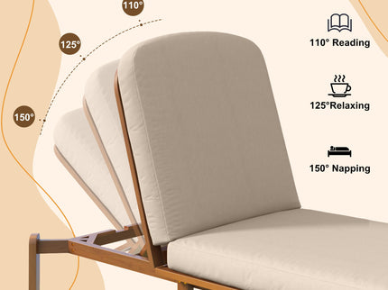 Outdoor Chaise Lounge With Adjustable Backrest