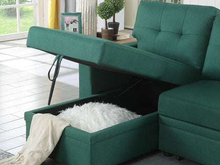 Upholstered Pull Out Sectional Sofa With Chaise