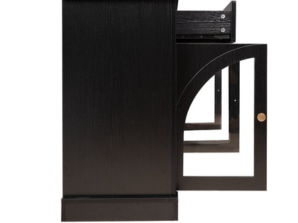 Sideboard Cabinet With 4 Drawers And 4 Arched Glass Doors