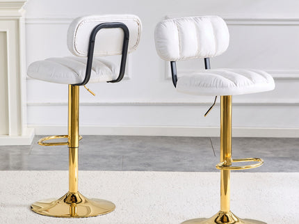 Adjustable Height Bar Stools & Footrest For Kitchen Island (Set of 2)