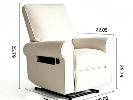 Manual Button Armchair Sofa With 360 Degree Rotation - White