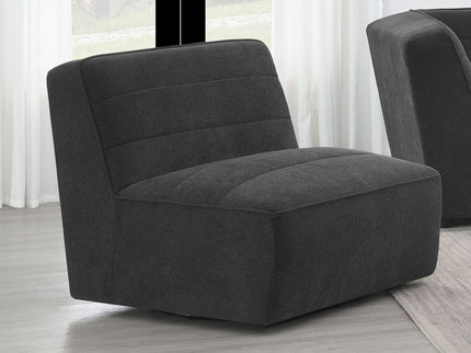 Ortega - Upholstered Armless Chair - Charcoal