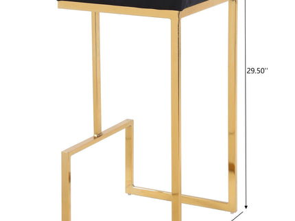 Joel - Upholstered Stool - Black / Gold