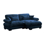 Blue / 2 Pc. 2 Seater Sectional, Ottoman