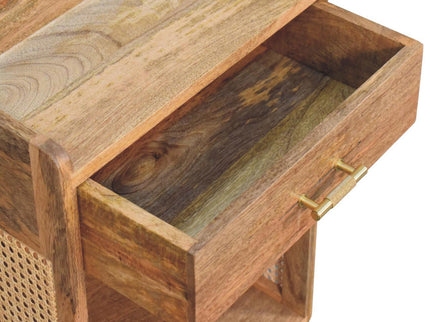 Larissa - T Bar Open Bedside Table - Oak