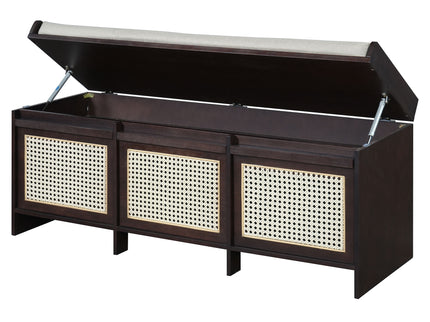 Entryway Shoe Bench With Drawers & Button Tufted Cushion
