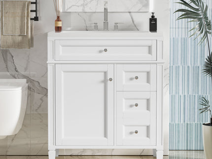 Bathroom Vanity With Top Sink, 2 Drawers & Tip Out Drawer