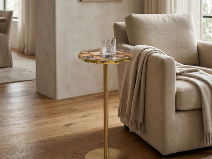 Champaign - Round Accent Table - Gold