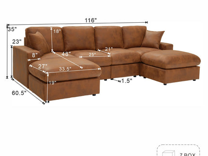 Sectional With 2 Ottomans