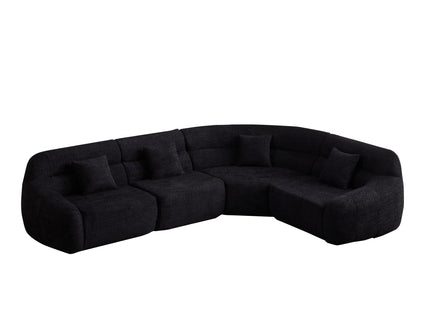 Luxury Curved Corner Sectional Sofa With 4 Pillows