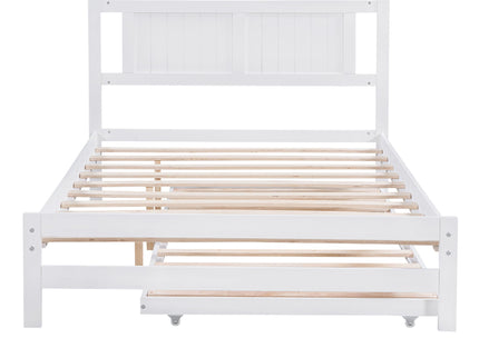 Platform Bed With Adjustable Trundle