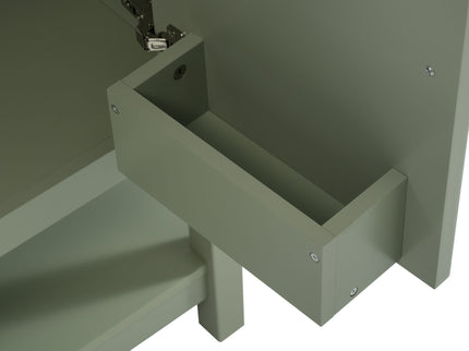 Elegant Bathroom Vanity With Ceramic Sink And Versatile Storage