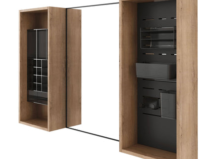 43.5" Mirror Cabinet With Storage, Wall Mounted Medicine Cabinet Frame With Shelves - Imitative Oak