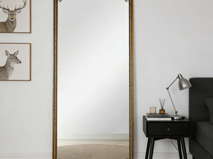 Full Length Mirror With Stand, Floor Standing Dressing - Antique Gold