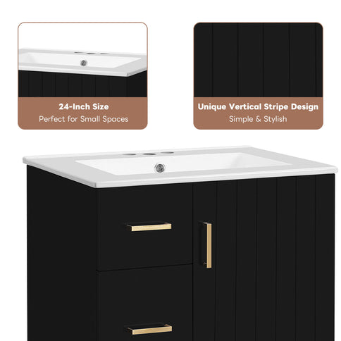 Bathroom Vanity With Under Mount Sink, 2 Drawers And Soft Closing Door