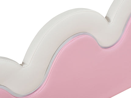 Extending Daybed With LED Lights, Modern Upholstered Princess Daybed With Crown Headboard