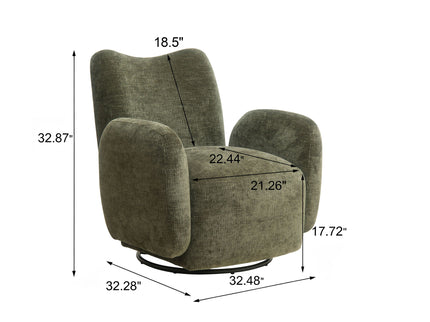 360° Swivel Accent Chair For Living Room - Olive Green