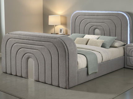 Shelyn - Bed With LED, TV Stand, Fireplace & Bluetooth