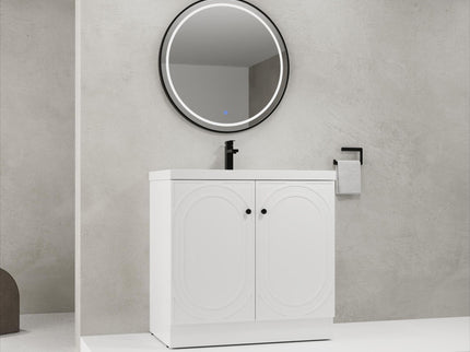 Contemporary Freestanding Bathroom Vanity With Resin Sink & Soft-Close Cabinet Doors