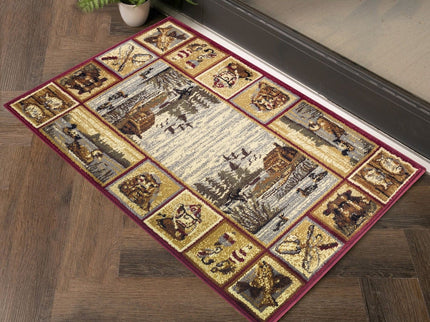 Nature's Nest - 5'3" X 7'3" Lodge Area Rug - Red