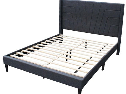 Eastern King Size Bed, Upholstered Platform Bedframe - Charcoal