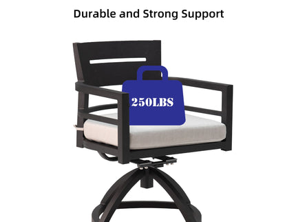 Outdoor Modern Dining Set, Chairs Sunbrella Cushioned And Dining Table With Umbrella Hole
