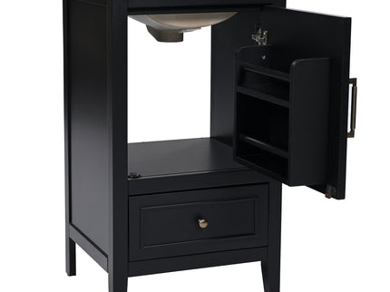 Modern Bathroom Vanity With Sink, Cabinet Storage, Drawer & Adjustable Feet