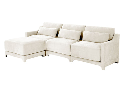 Stylish Sofa With Ottoman And Lumbar Pillows, Ergonomic Design