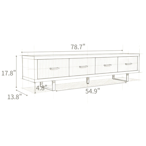 TV Stand With Slatted Drawers