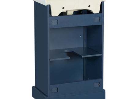 20" Bathroom Vanity With Bulged Sink, Freestanding Single Vanity Set, Soft Close Door