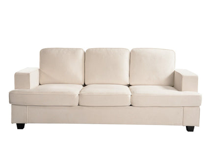 Modern Sofa, Comfortable 3 Seater Couch With Deep Seating, Loose Back Cushions, Wide Arms