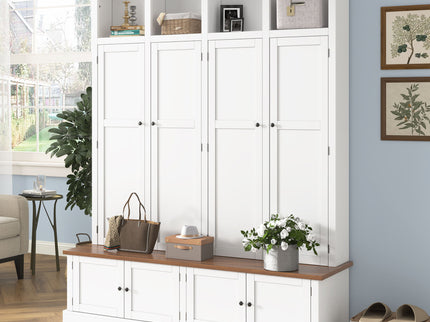 Hall Tree With Bench And Cabinet