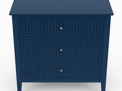 Fluted 3 Drawer Nightstand With Soft Close Slides