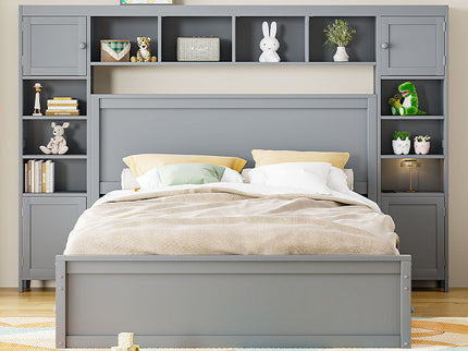 Bed With All In One Cabinet, Shelf And Sockets