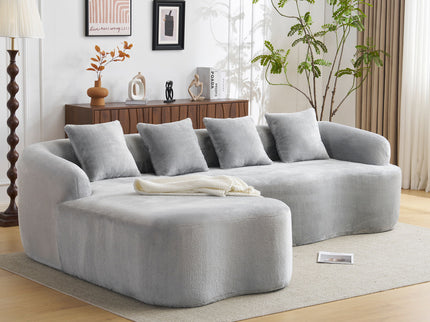 Modular L-Shape Sectional Sofa With Curved Chaise
