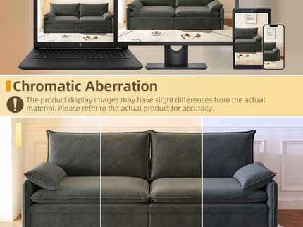 4 Seat Convertible Sleeper Sofa Bed, Modern With Storage