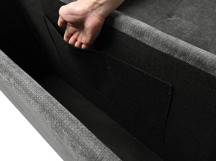 L Shaped Couch With Pull Out Bed And Storage Sectional Sleeper Sofa With Hidden Storage, Wide Armrest With Storage, For Living Room, Apartment, Bedroom, Office