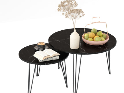 Round Nesting Coffee Table For Living Room (Set of 2)