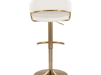 Jie - Contemporary Adjustable Barstool With Swivel With Rounded T Footrest (Set of 2)