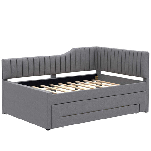 Upholstered Daybed With Trundle And 3 Drawers